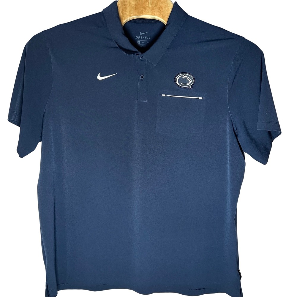 Penn State Nittany Lions Nike Dri-FIT On-Field Polo Shirt Mens XXL Navy Blue PSU
